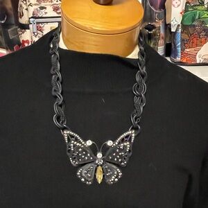 Vintage Betsey Johnson “Blackout Butterfly” Necklace